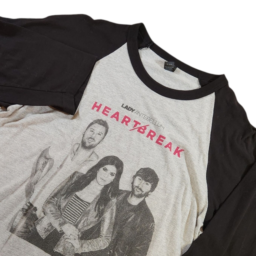 Lady Antebellum Heartbreak Tour Raglan T Shirt Band Concert Country Lady A Large